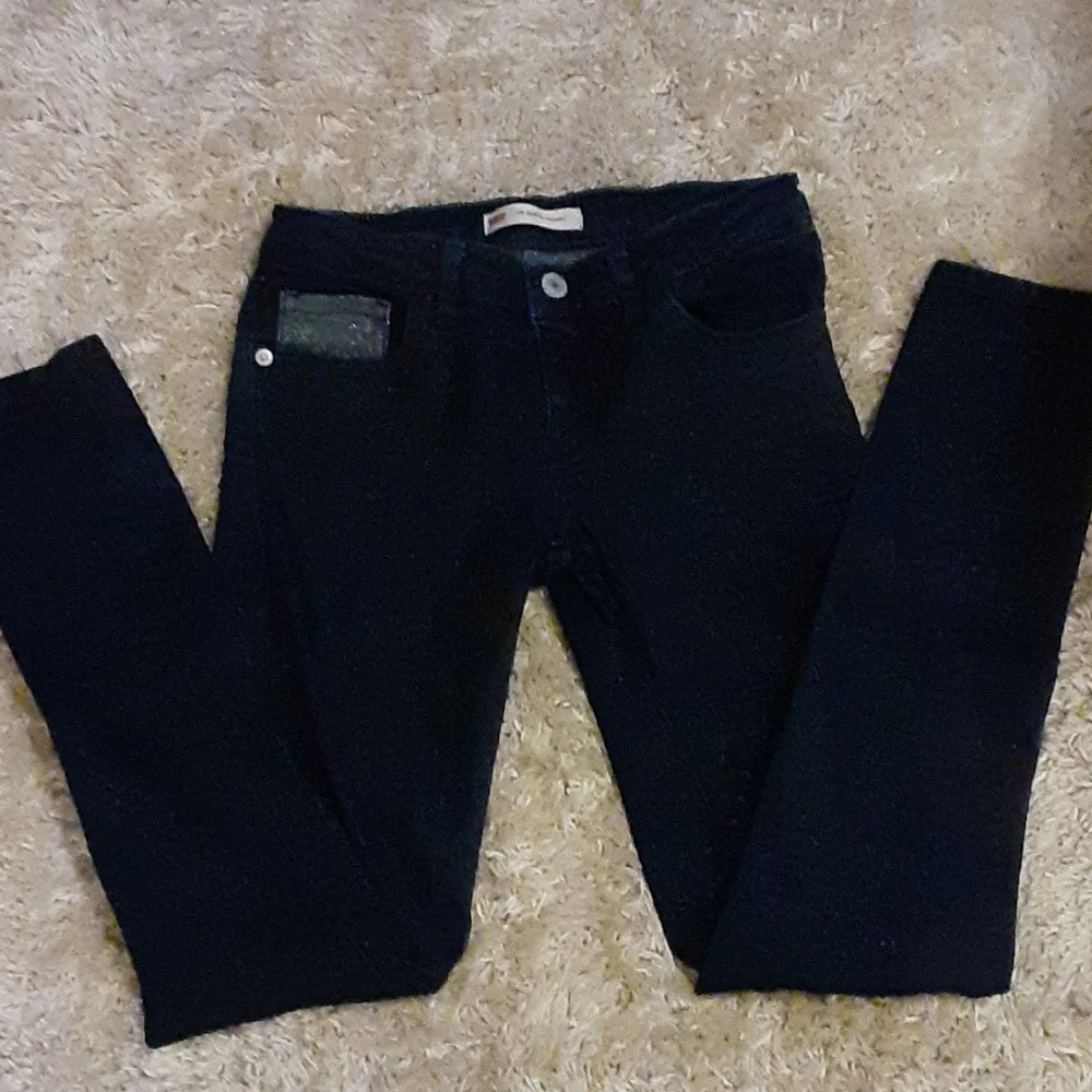 Levi's 710 super stretch skinny glitter blue jean classic 5 pocket sz 14R…EUC